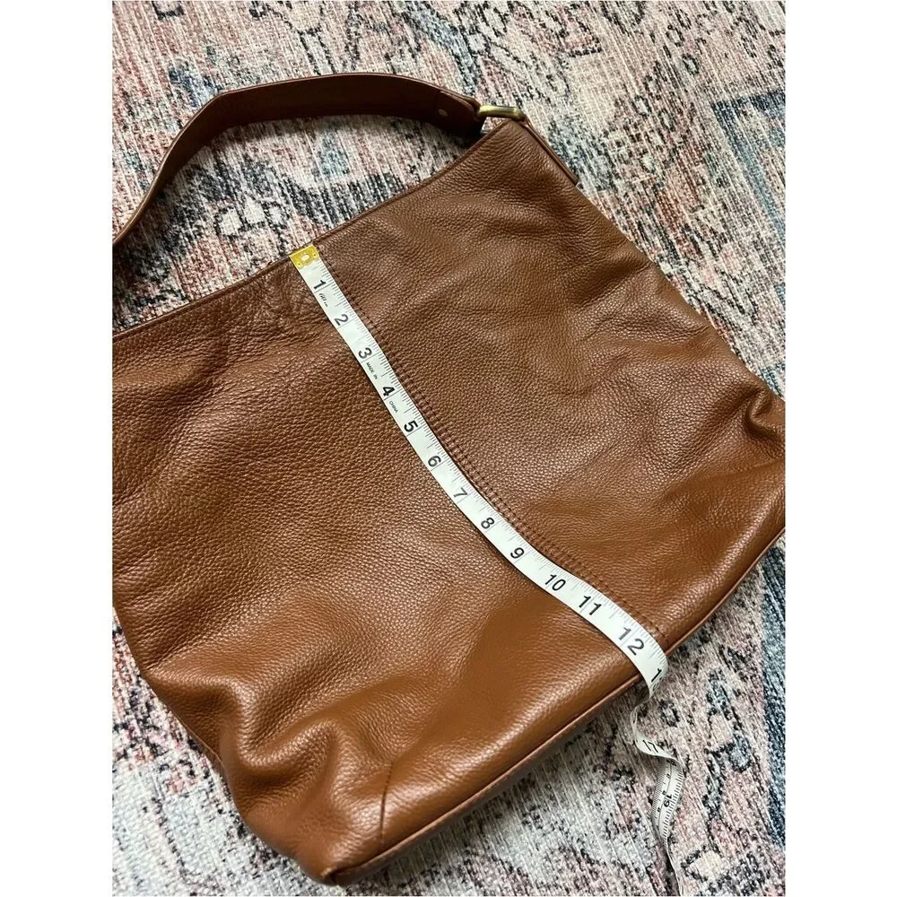 KOOBA Pebbled Leather Hobo Bag Luggage Brown Genuine Leather Purse
